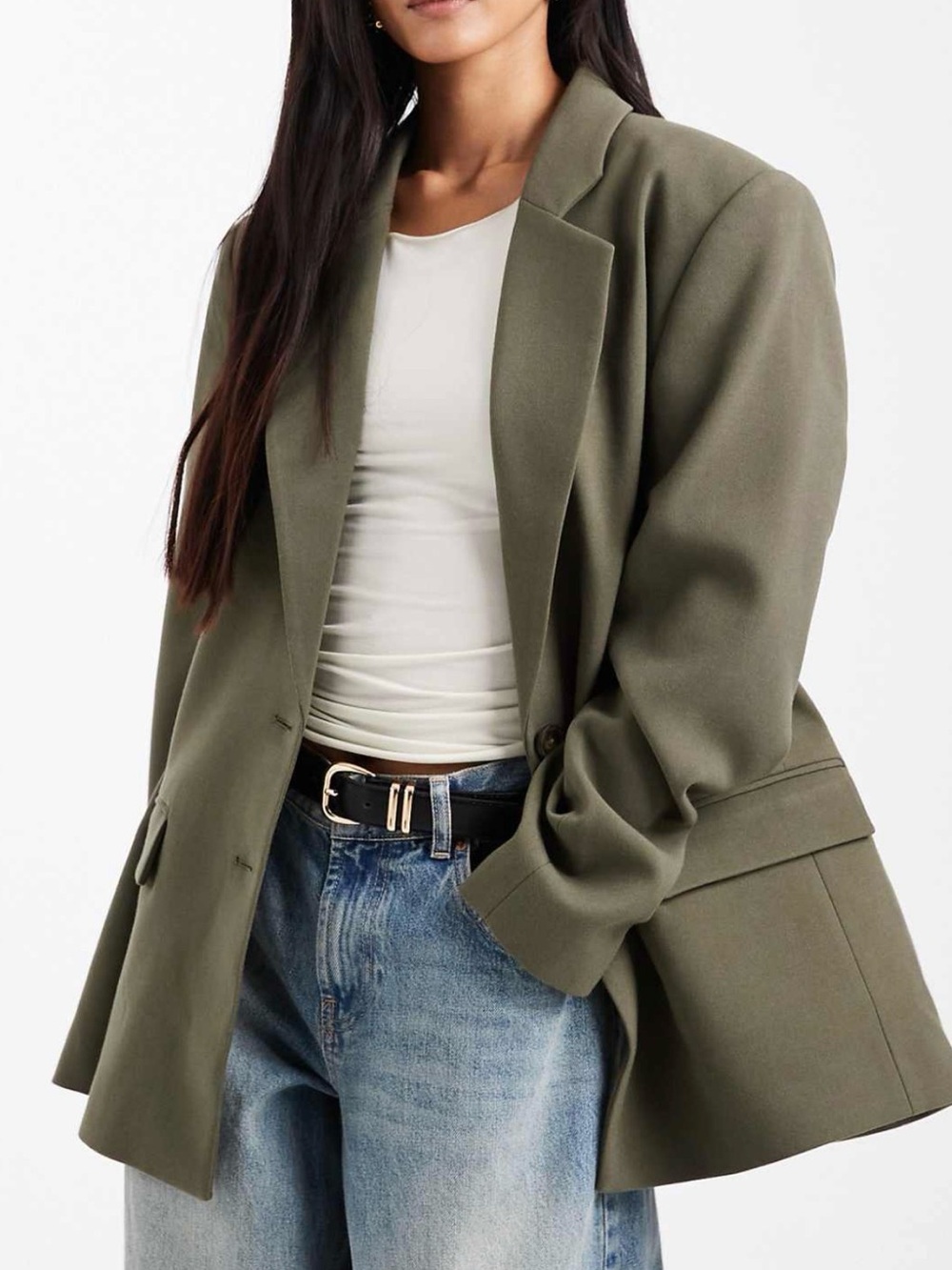 Something Navy Danielle Double Breasted Blazer Olive Green XXL